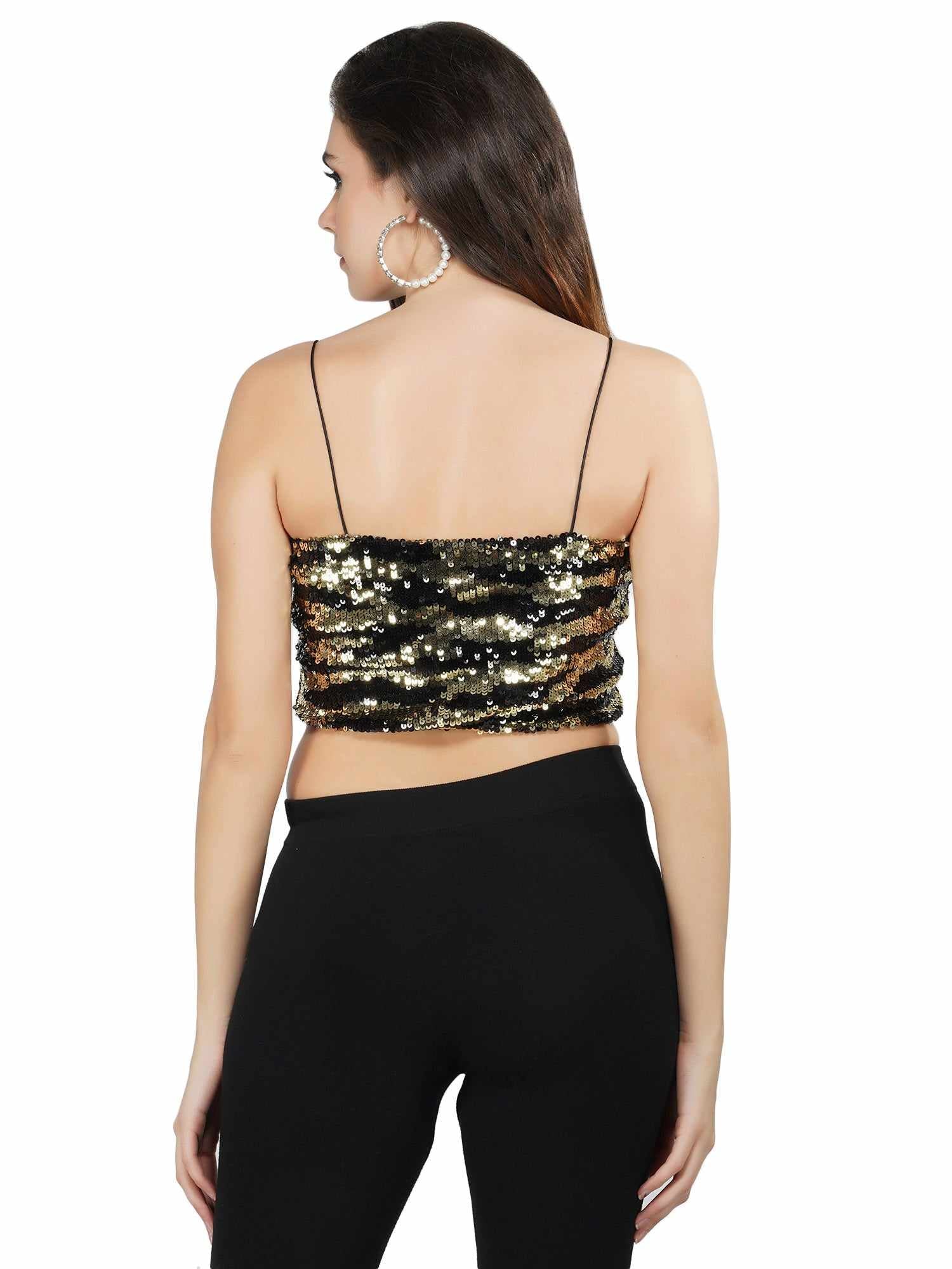tiger gold strappy tank top