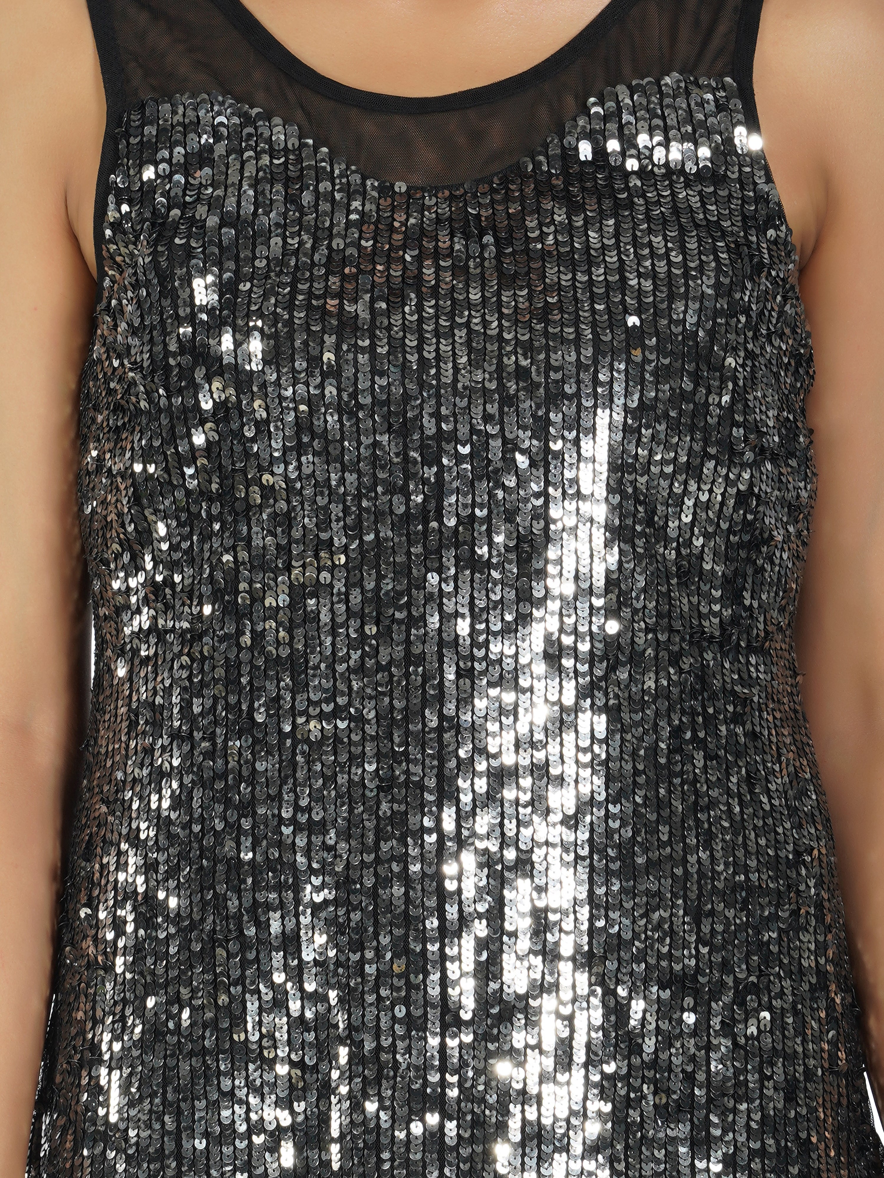 disco night black sequins dress