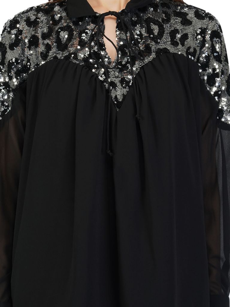 sequin yoke top