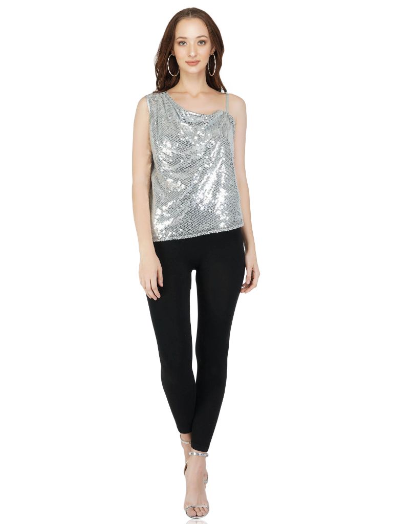 asymmetric sequin top