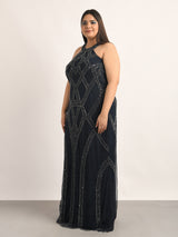 Attic Curves River Halter Neck Gown