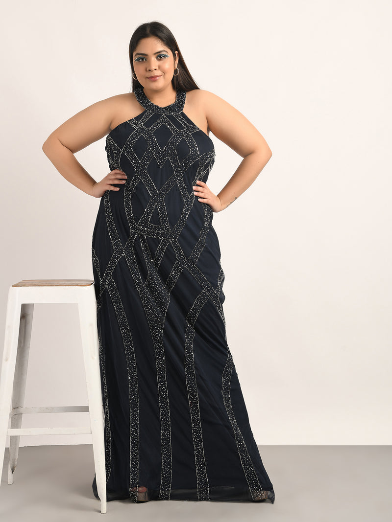 Attic Curves River Halter Neck Gown