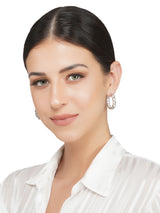 Chain Hoop Silver Earrings