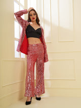 Red Sequin Open Shrug
