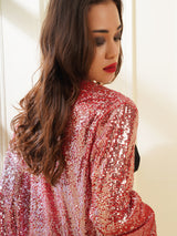 Red Sequin Open Shrug