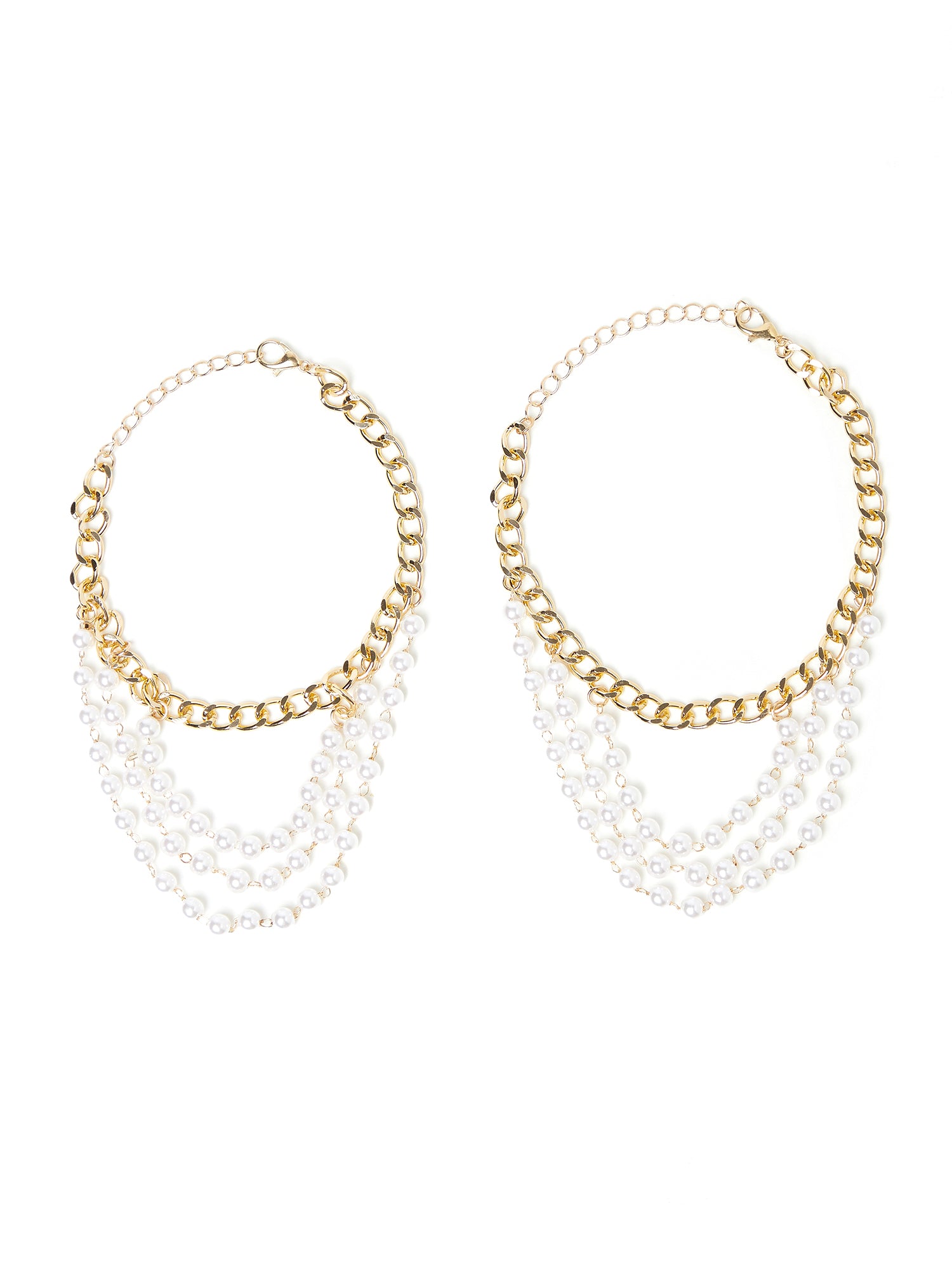 white bead foot jewelry