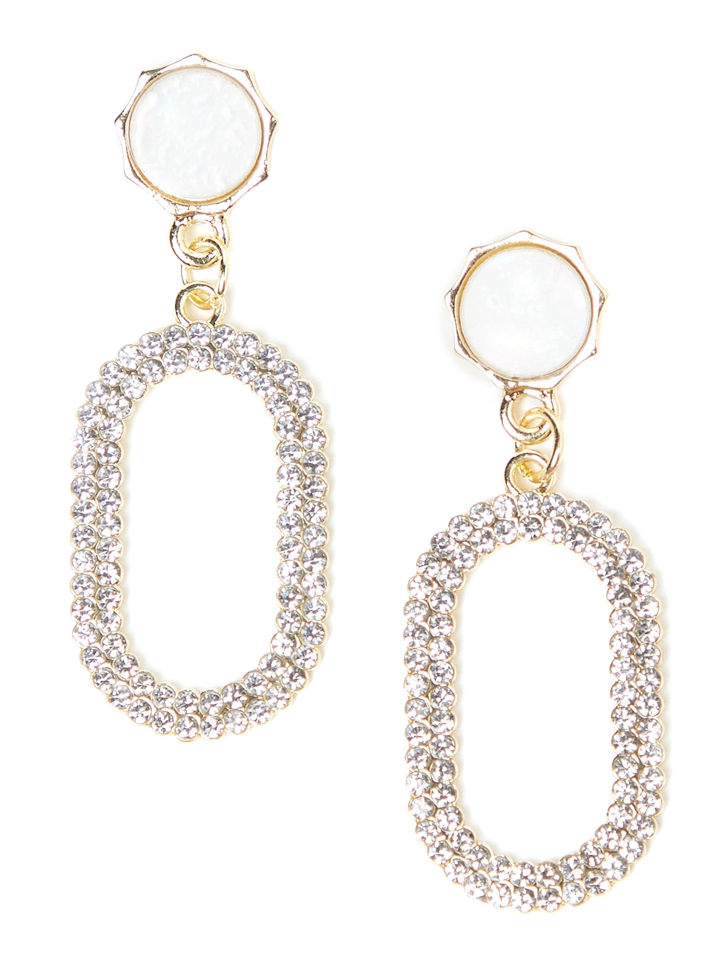 geometric crystal earrings