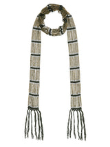 Fern Green Intricate Gold Beaded  Scarf