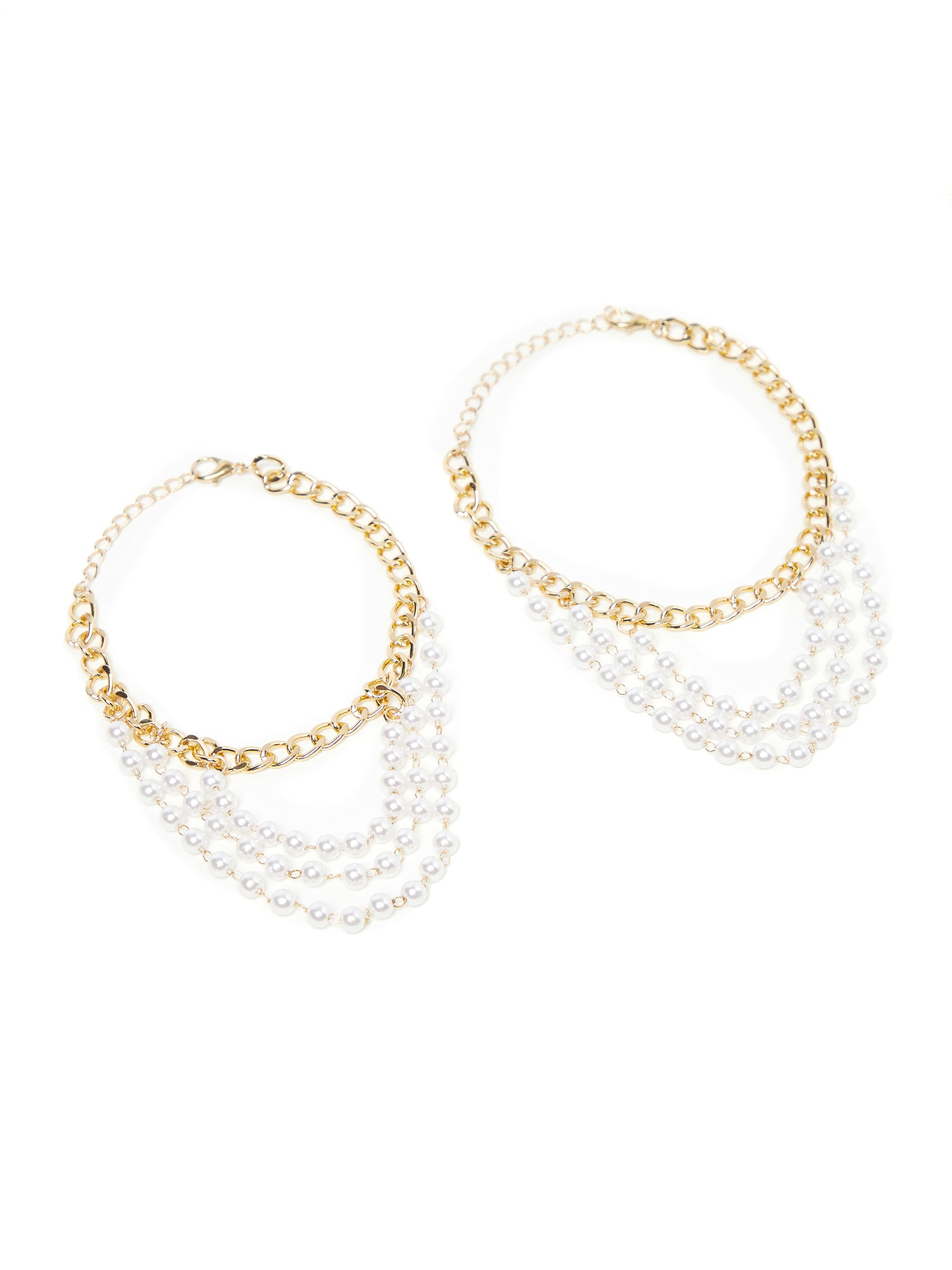white bead foot jewelry