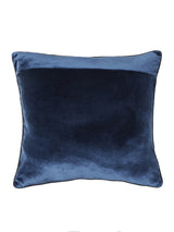 Blue Plush Embellished Cushion Cover