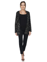 Black Sequin Open Jacket