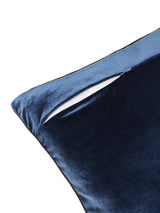 Blue Plush Embellished Cushion Cover