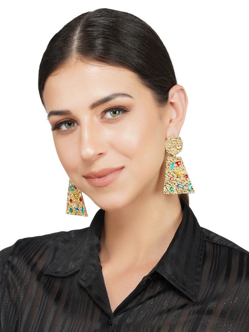 Crushed Gold Multi Color Stones Hangings