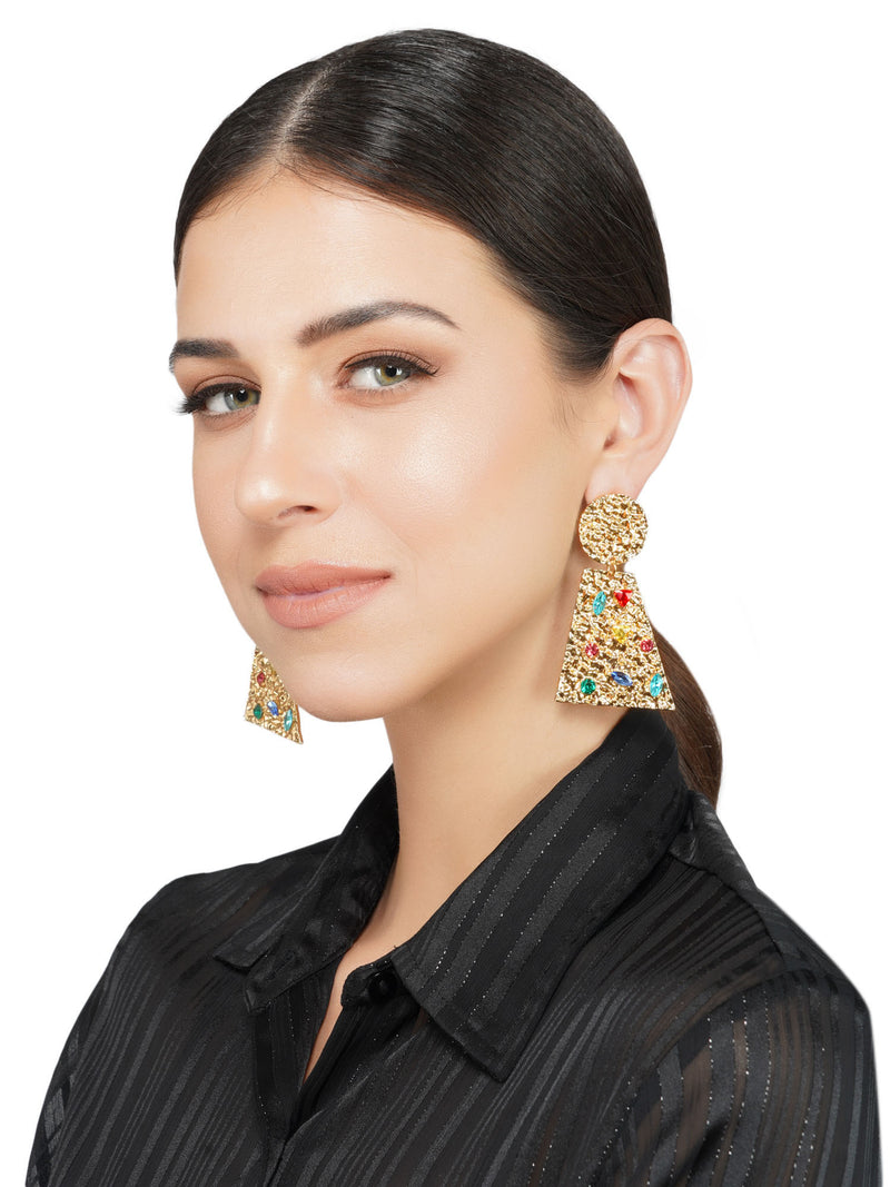 Crushed Gold Multi Color Stones Hangings