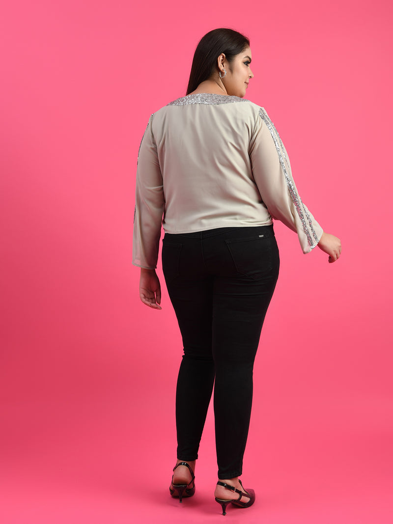 Attic Curves Silver Shimmer Grey Jacket