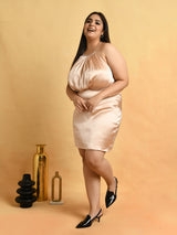 Attic Curves Halter Neck Nude Dress