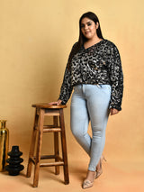 Attic Curves Wild Print Sequins Jacket