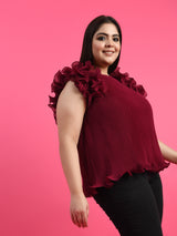 Attic Curves Tinny Dramatic Sleeve Top