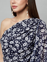 STATEMENT OPULENT SLEEVE PRINTED BLOUSE