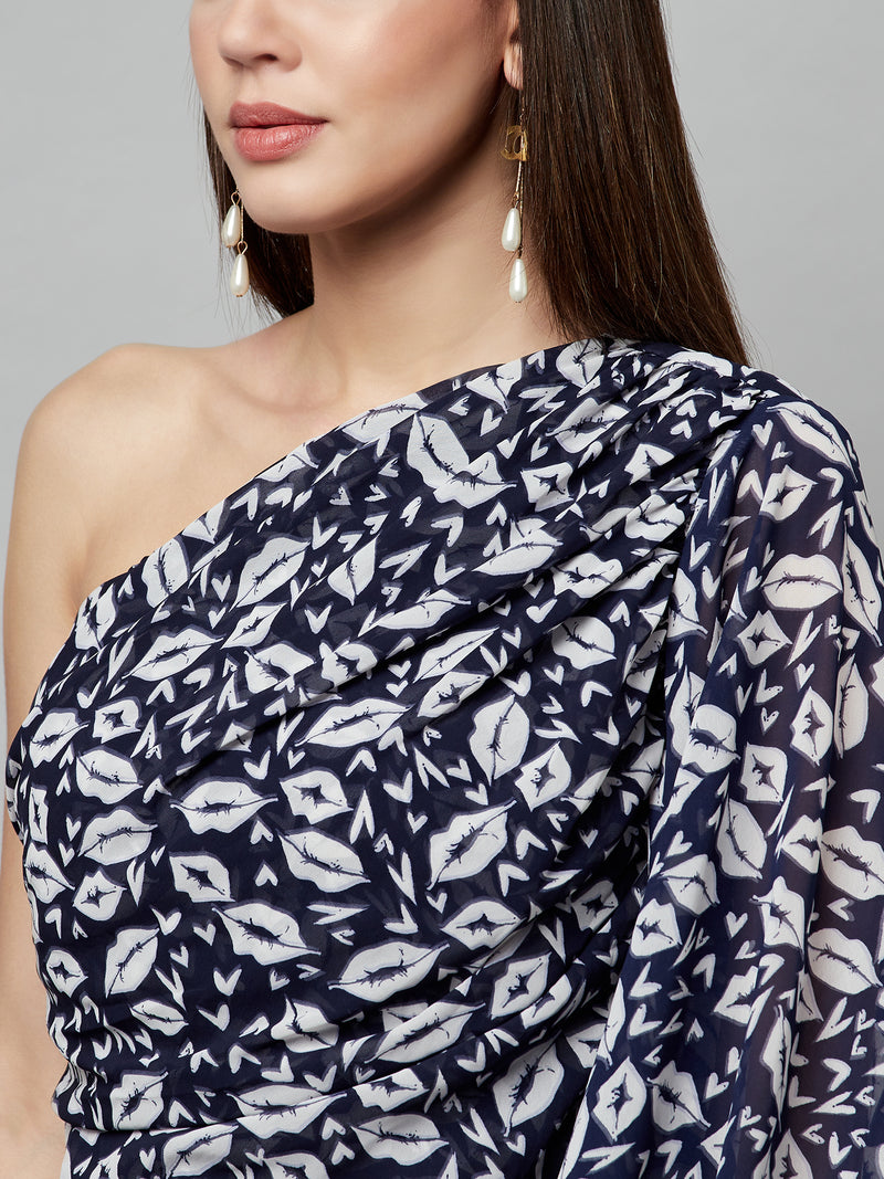 STATEMENT OPULENT SLEEVE PRINTED BLOUSE