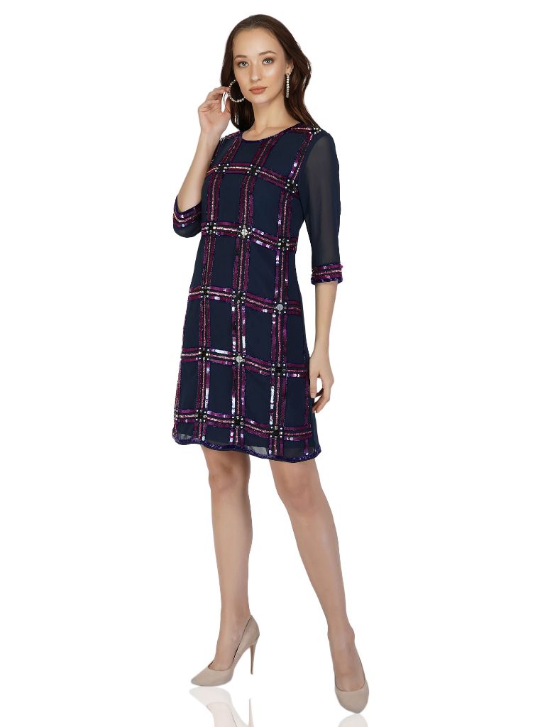 Sequin Grid Dress