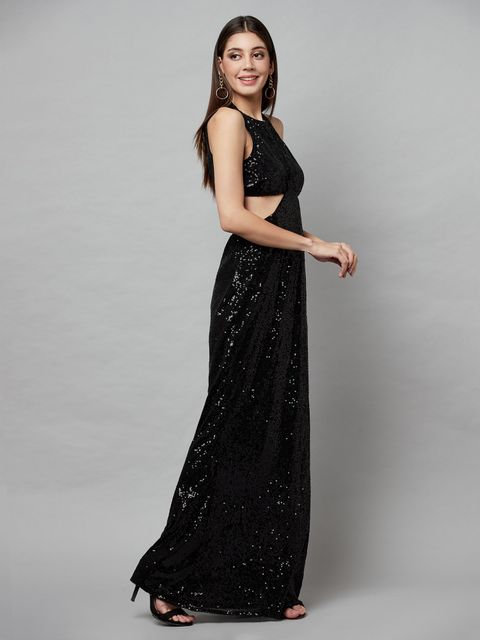 Outshine Cut-out Black Dress