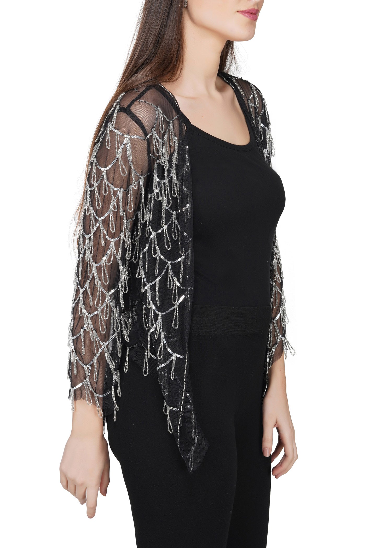 Attic Salt Silver Beads Shrug