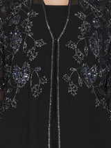Attic Salt Black Shrug With Shoulder Embroidery