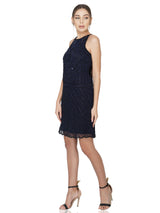 Attic Salt Backless embroidered stretch mini