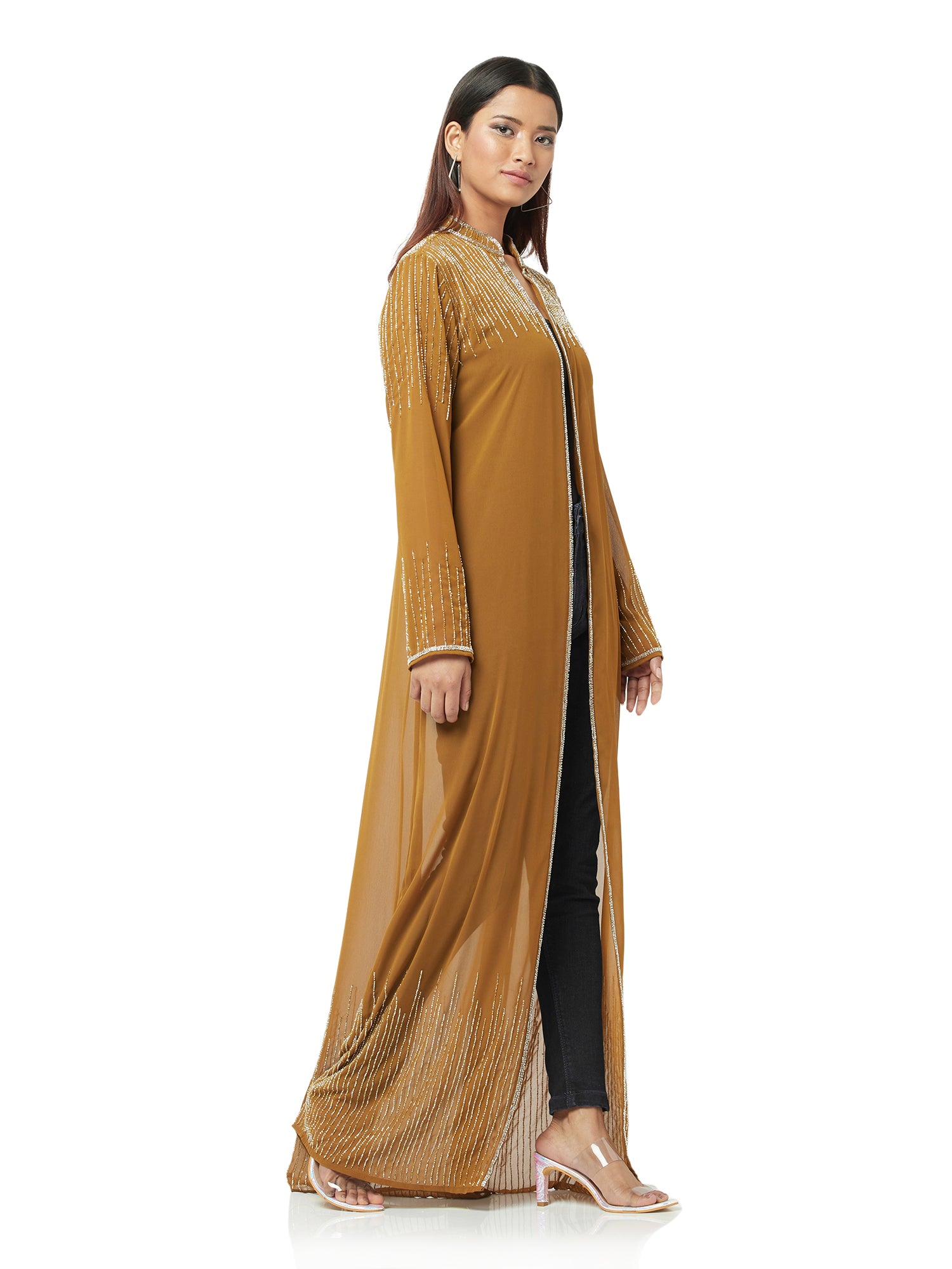 embellished long shrug  