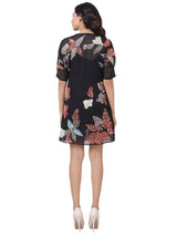 Contrast Flower Embroidery Mini