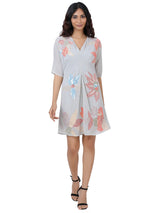 Contrast Flower Embroidery Mini