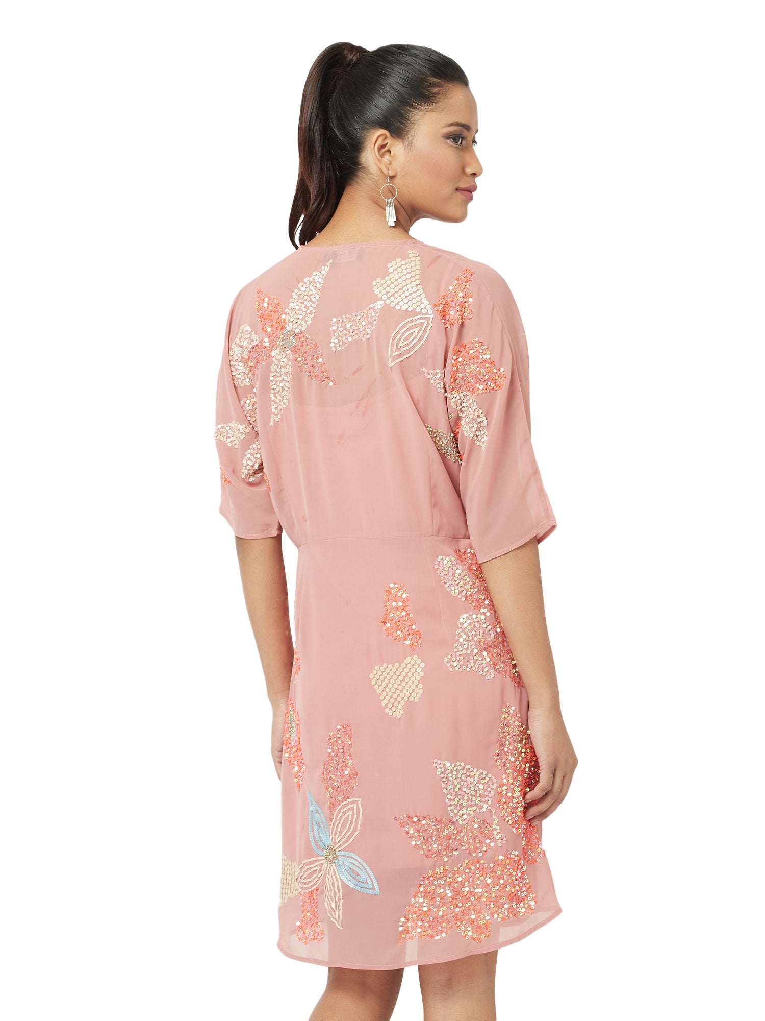 contrast flower embroidery mini  