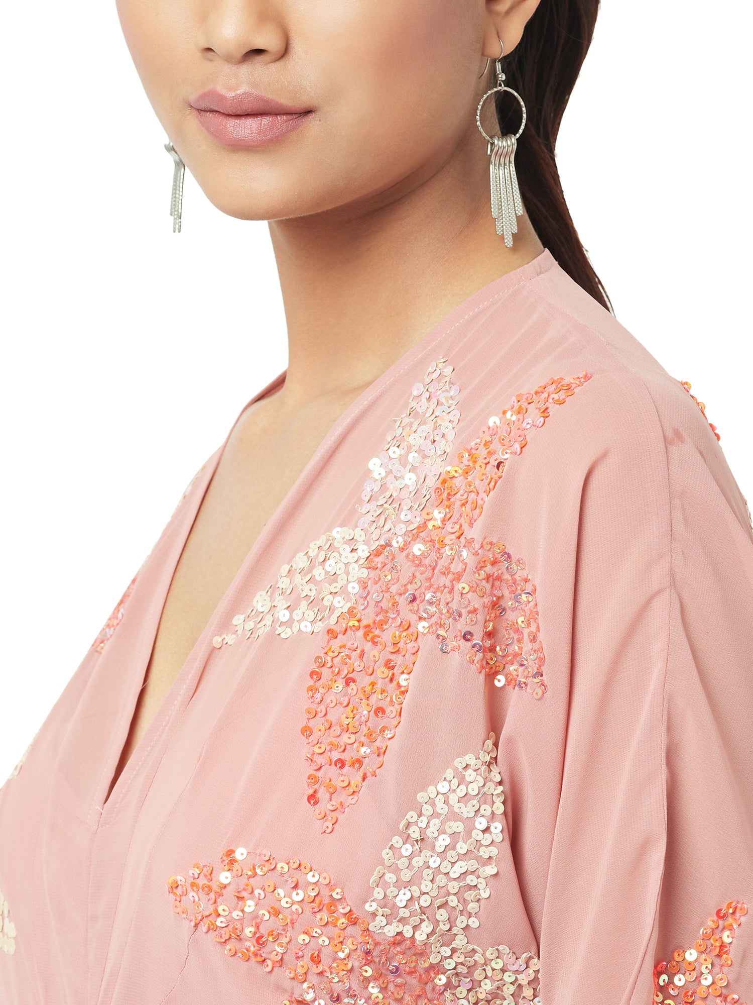 contrast flower embroidery mini  