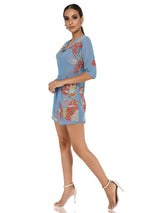 Attic Salt Contrast Flower Embroidery Mini