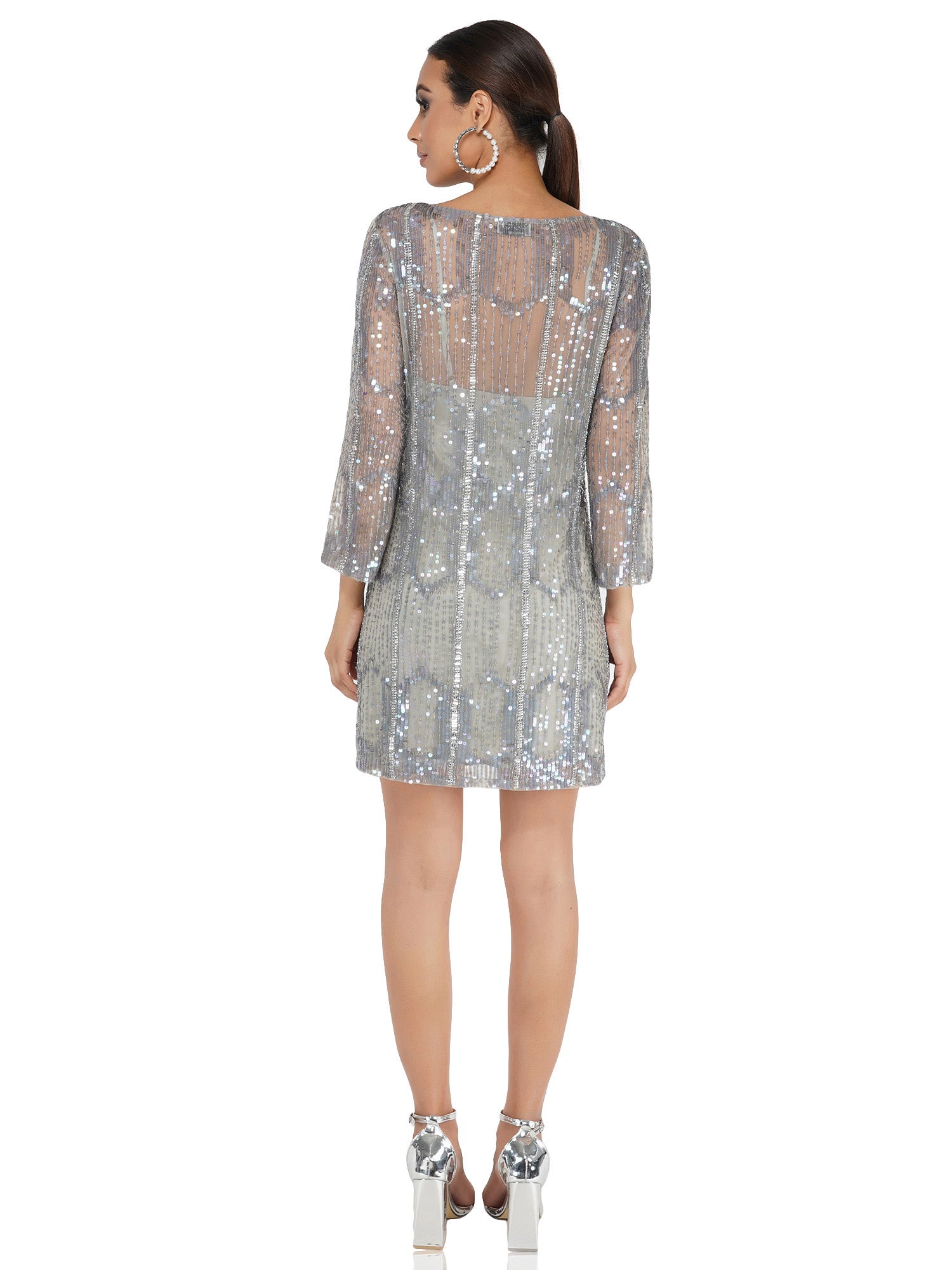 Attic Salt Two Tone Translucent Sequin Dress