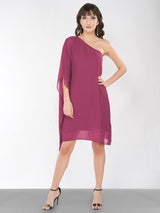 One Shoulder Lavender Dress