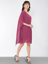 One Shoulder Lavender Dress