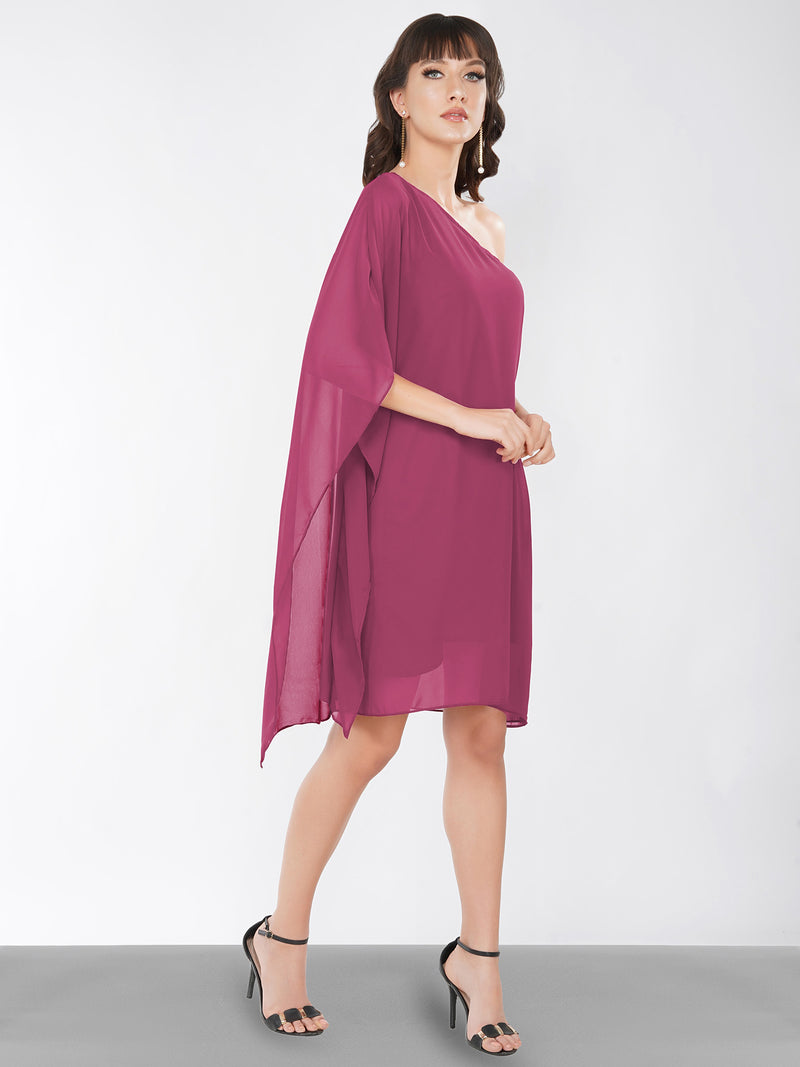 One Shoulder Lavender Dress
