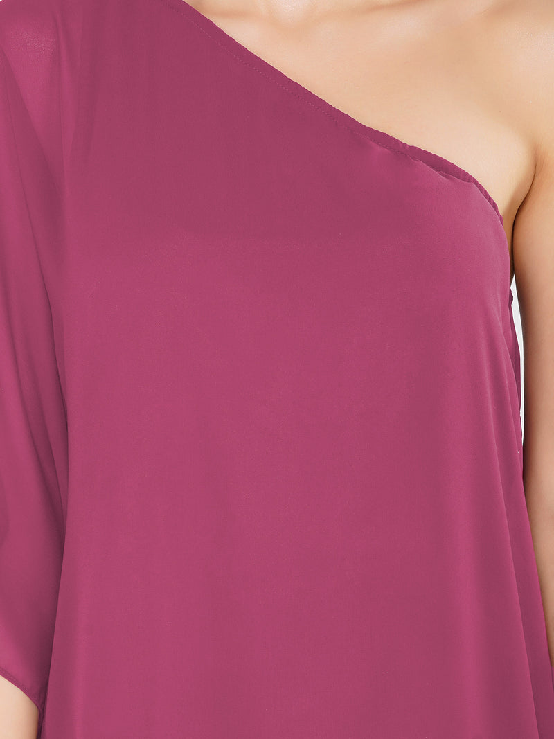 One Shoulder Lavender Dress