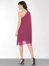 One Shoulder Lavender Dress