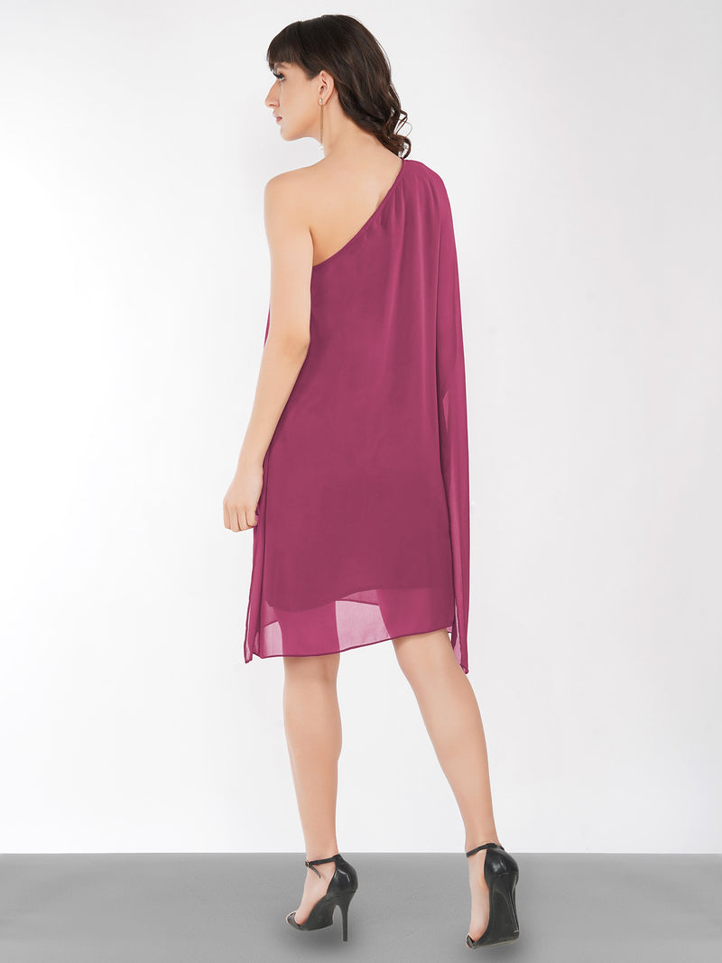One Shoulder Lavender Dress