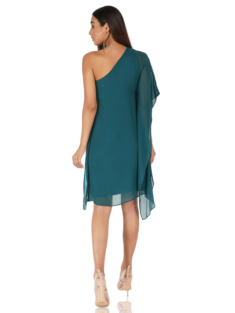 Attic Salt One Shoulder Green Dress