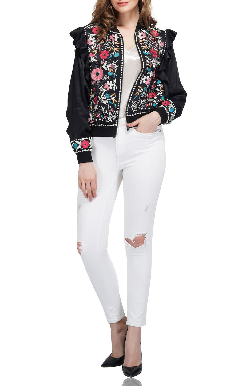 Attic Salt Embroidery Front Viscose Jacket